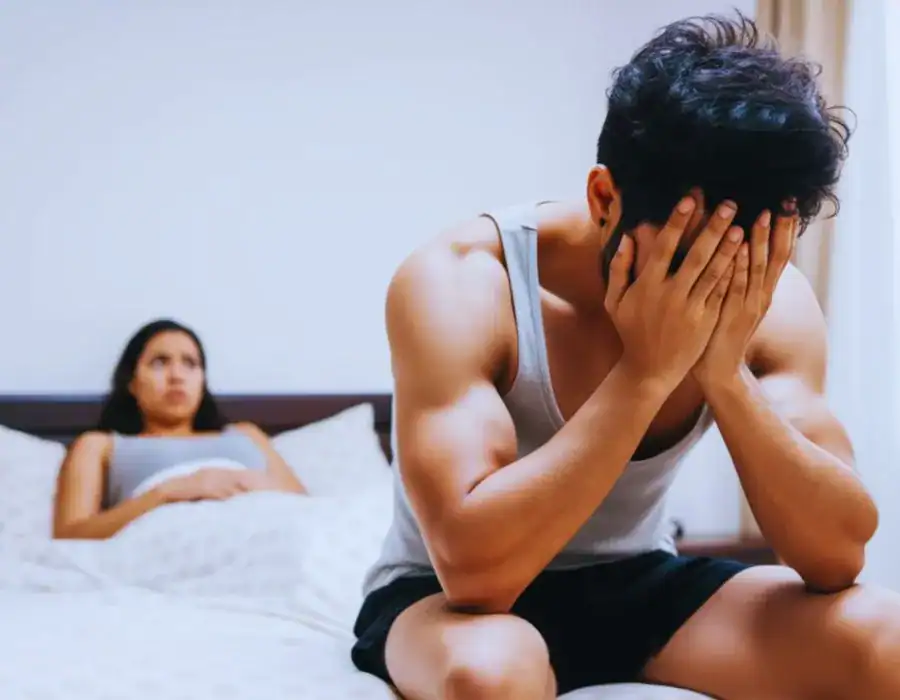 Image of upset man in need of erectile dysfunction treatment Harpenden
